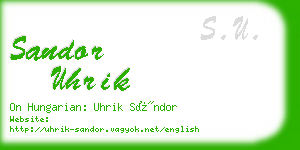 sandor uhrik business card